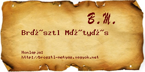 Brösztl Mátyás névjegykártya