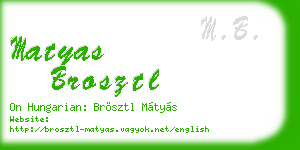 matyas brosztl business card